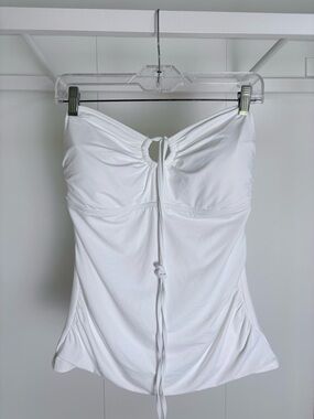 MICHAEL Michael Kors White Swim Tankini Top